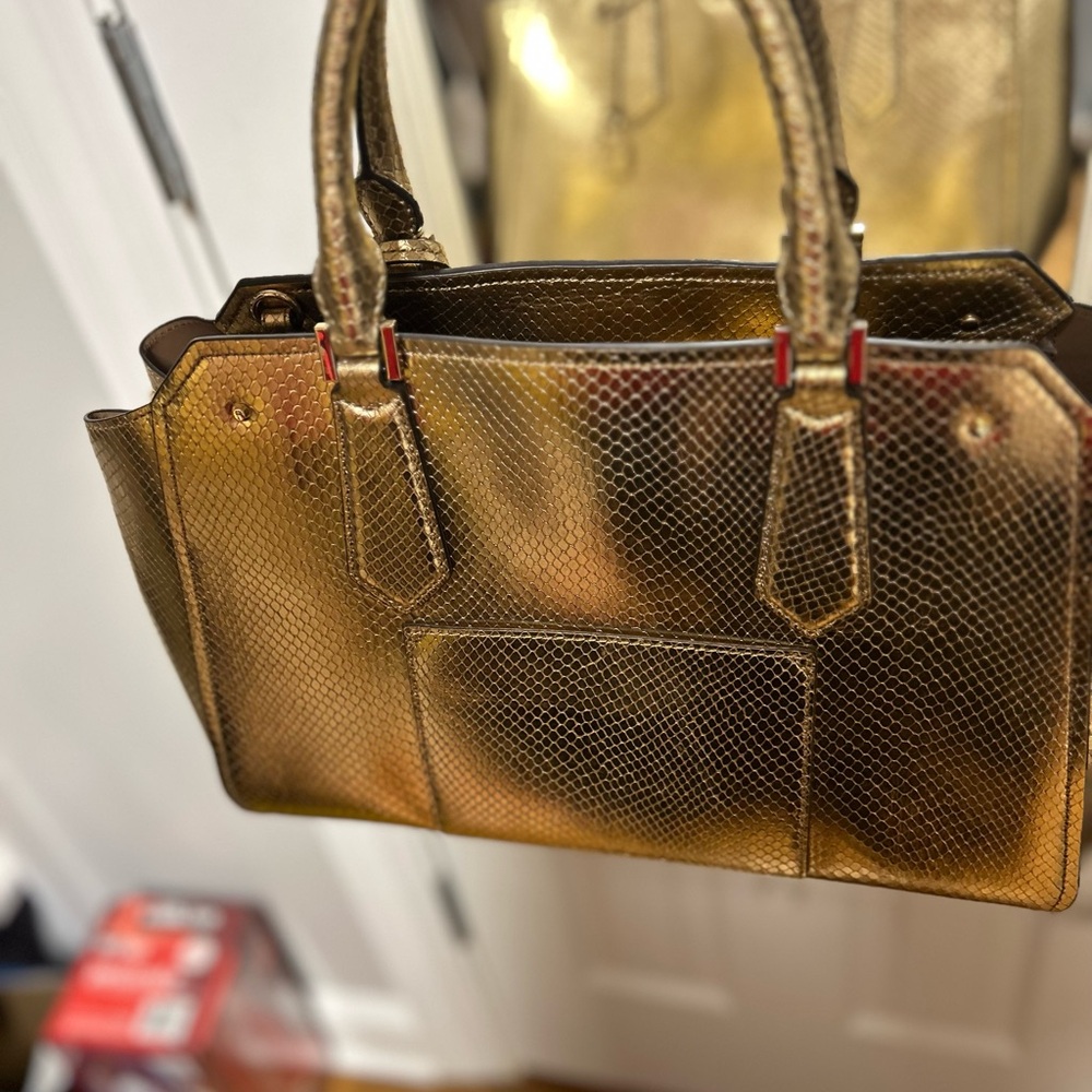 Michael Kors Gold Python Bag - Picture 2 of 3